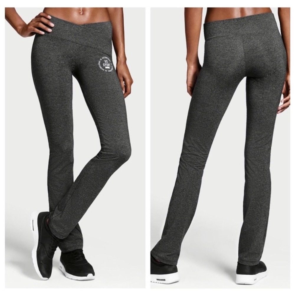 VICTORIA SPORT Grey Everywhere Crossover Slim Bootcut Yoga Pants Small‎ Short